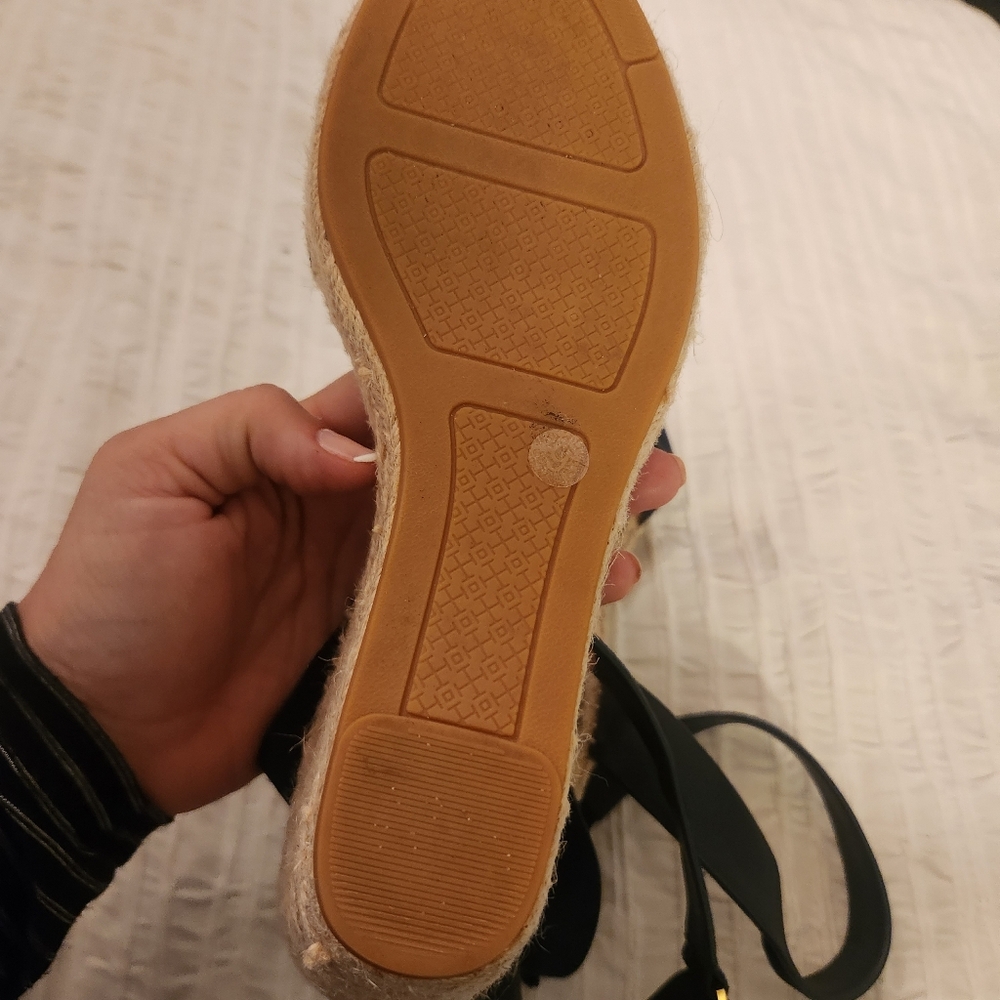 Tory Burch Navy Blue Baily Wmen's Blnsvy Blue  Espadrille Sandals  Size 9 - Picture 7 of 15